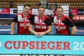 Cheftrainer Daniel Hahne mit Peter Lüthi und Patrick Britt