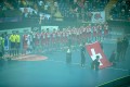 Floorball Köniz bei der Nationalhymne