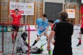 Verteidiger Claudio Stucki #25 (Sarganserland)(m) scheitert an Torhueter Michael Niklaus #31 (Langenthal)