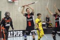 Marcel Stucki feiert seinen Empty-Netter gegen den HCR