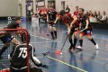 Linus Chretien (UBR#3) taucht vor Nicola Kappeler (Caps#75) auf, wird aber von Robin Rohrbach (Caps#8) am Abschluss gehindert