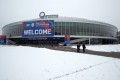 O2 Arena mit Schnee