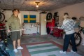 Magnus und Emma Hedlund beim Training in der Garage