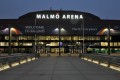 Die Malmö Arena in der frühen Abenddämmerung